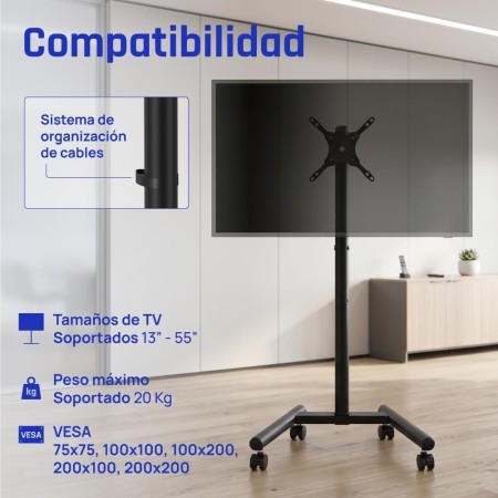 iggual SRTV55 Soporte TV suelo ruedas 13″-55″ 20kg