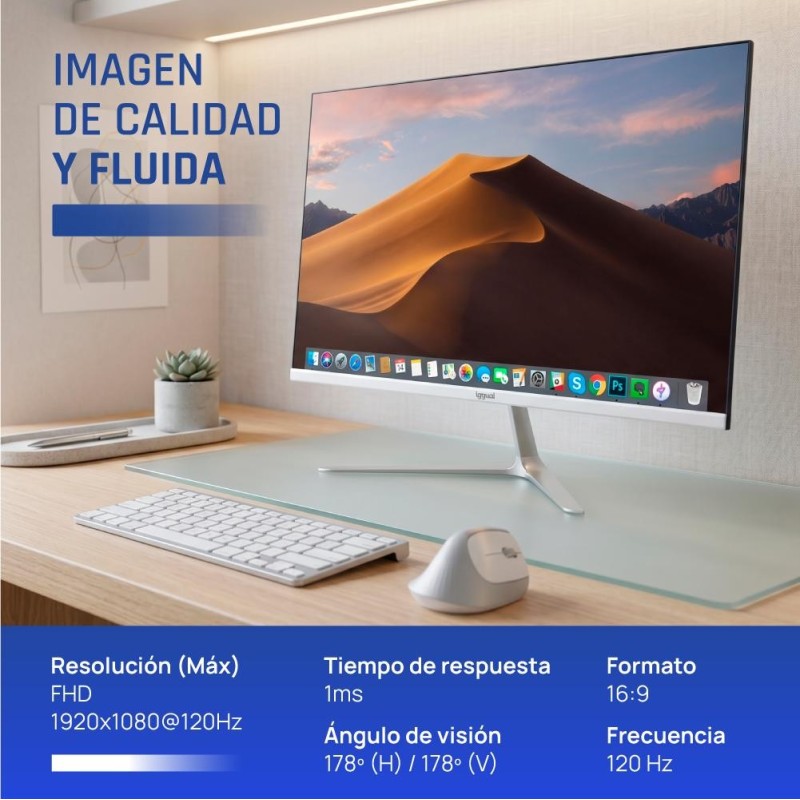 iggual Monitor 24″ IPS 1ms FHD 120Hz MM blanco