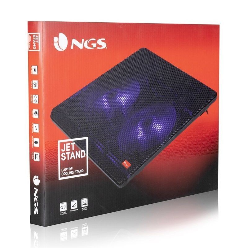 Soporte Refrigerante NGS Cooler Jetstand para Portátiles hasta 15.6″/ Iluminación LED
