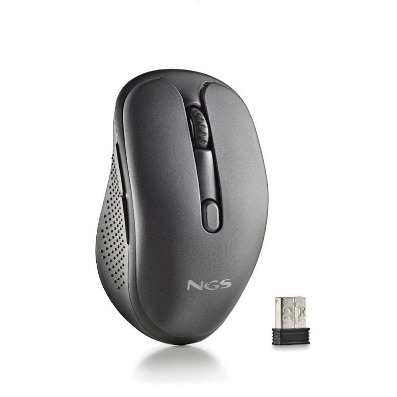 NGS Raton Inalambrico Recargable Silencioso Negro