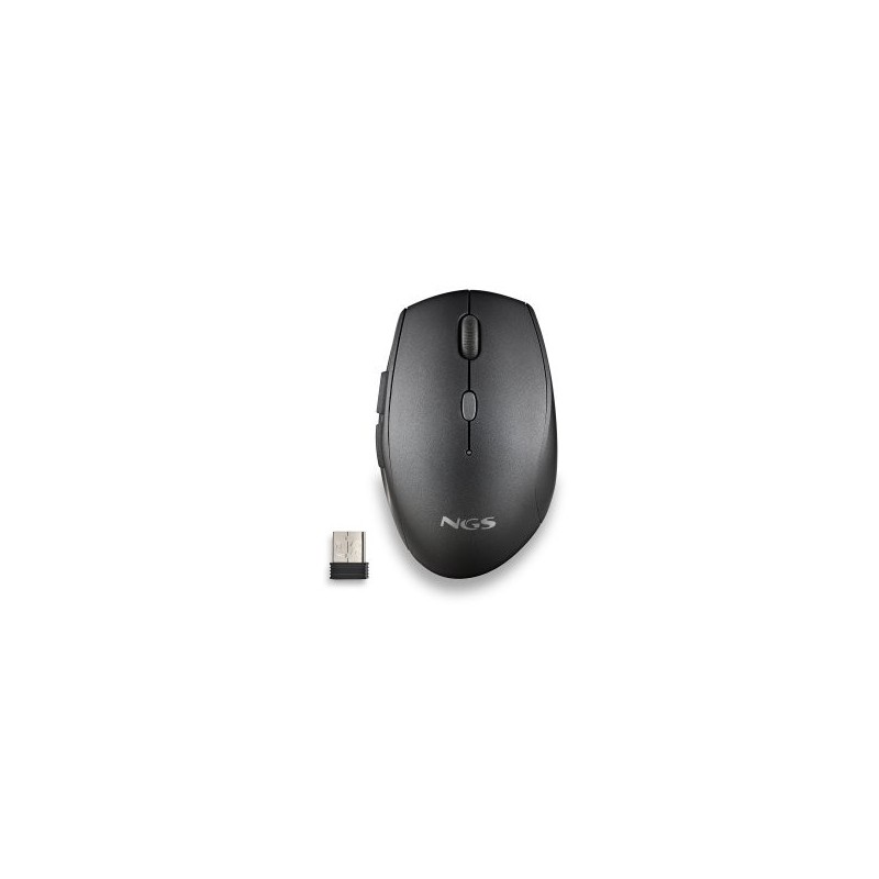 Ratón Inalámbrico NGS Bee Black/ Hasta 1600 DPI