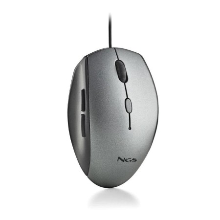 Ratón Ergonómico NGS Moth Gray/ Hasta 1600 DPI/ Gris