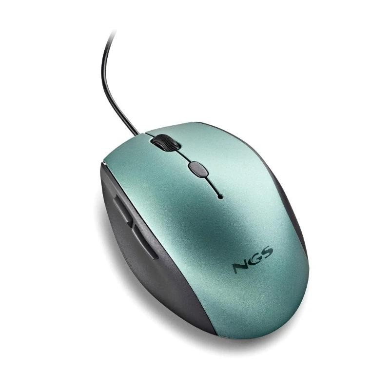 Ratón Ergonómico NGS Moth Ice/ Hasta 1600 DPI/ Verde Hielo