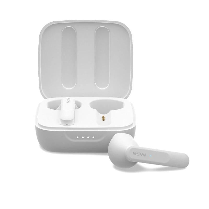 Auriculares Bluetooth NGS Ártica Move con estuche de carga/ Autonomía 7h/ Blancos