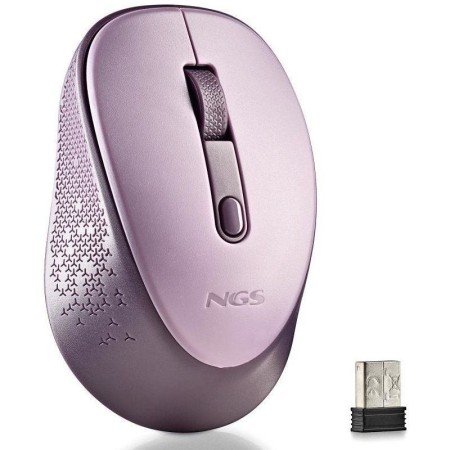 Ratón Inalámbrico NGS Dew Lilac/ Hasta 1600 DPI/ Lila