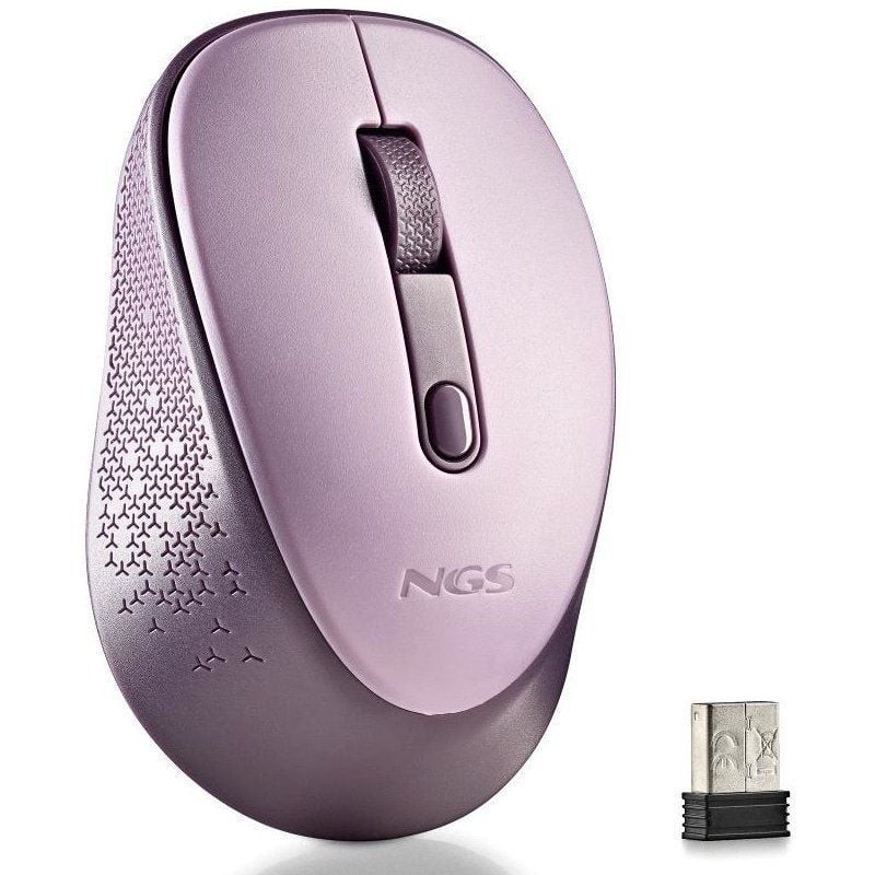 Ratón Inalámbrico NGS Dew Lilac/ Hasta 1600 DPI/ Lila