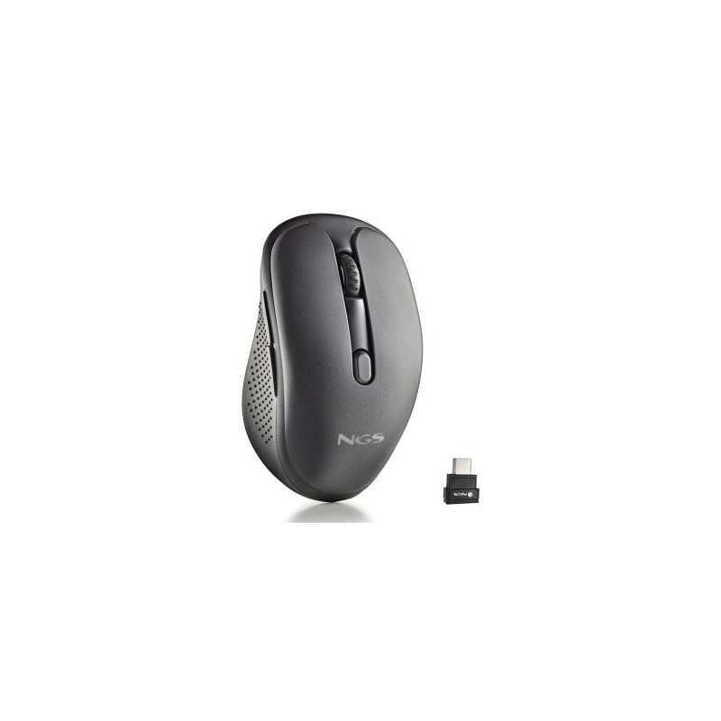 Ratón Inalámbrico NGS Evo Mix silencioso/ Batería recargable/ Hasta 3200 DPI/ Negro