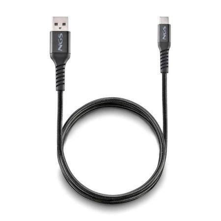 Cable USB 2.0 NGS KNOT-AC/ USB Macho - USB Tipo-C Macho/ 480Mbps/ 1m/ Negro