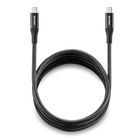 Cable USB 4.0 Tipo-C NGS KNOT/ USB Tipo-C Macho - USB Tipo-C Macho/ Hasta 240W/ 40Gbps/ 2m/ Negro