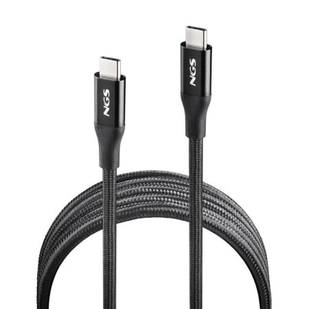 Cable USB 4.0 Tipo-C NGS KNOT/ USB Tipo-C Macho - USB Tipo-C Macho/ Hasta 240W/ 40Gbps/ 2m/ Negro