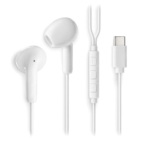 Auriculares Intrauditivos NGS Cross Glide/ con Micrófono/ USB Tipo-C/ Blancos