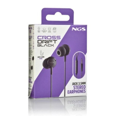 Auriculares Intrauditivos NGS Cross Drift/ con Micrófono/ Jack 3.5/ Negros
