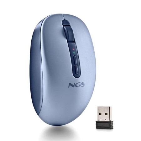 Ratón Ergonómico Inalámbrico NGS Fog Dual FOGDUALBLUE Silencioso/ Hasta 1600 DPI/ Azul