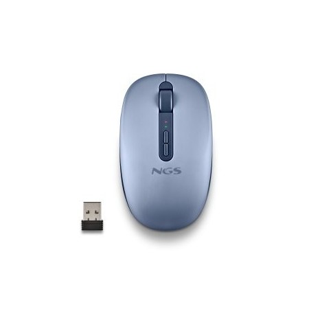 Ratón Ergonómico Inalámbrico NGS Fog Dual FOGDUALBLUE Silencioso/ Hasta 1600 DPI/ Azul