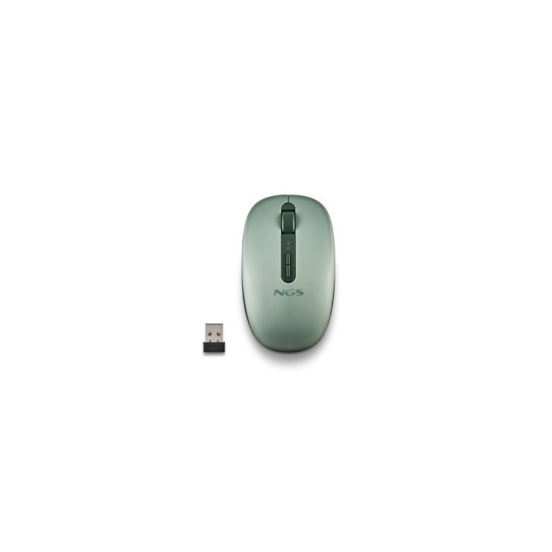 Ratón Ergonómico Inalámbrico NGS Fog Dual FOGDUALGREEN Silencioso/ Hasta 1600 DPI/ Verde