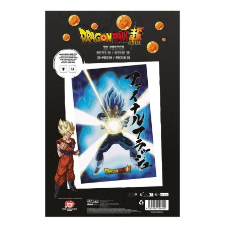 Poster 3d 58x38cm universe survival vegeta dragon ball super