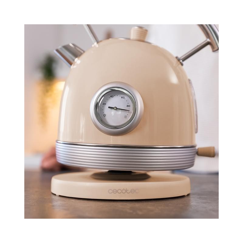 Hervidora de agua cecotec thermosense 420 vintage light beige 2200w 1.8l
