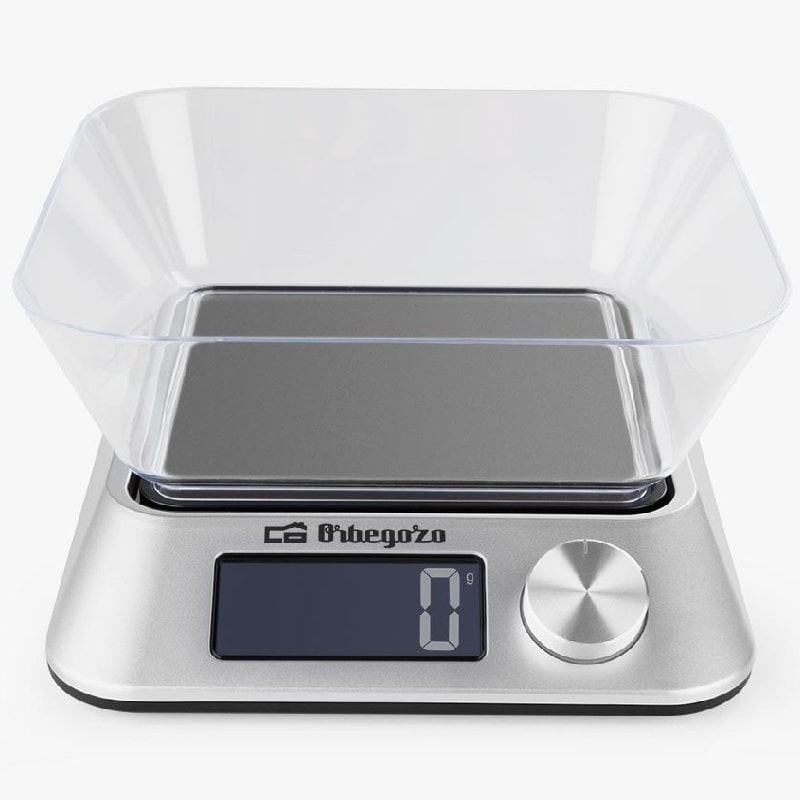 Báscula de Cocina Electrónica Orbegozo PC 1030 A/ hasta 5kg/ Plata