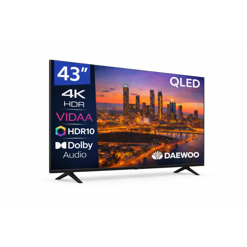 Tv daewoo 43 pulgadas qled 4k uhd - 43vb56qv - smart tv