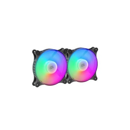 MARS GAMING MFDUO 12CM 2XFANRGB Ult-silent Black