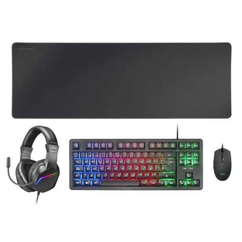 Pack Gaming Mars Gaming MCP-RGB3/ Teclado RGB + Ratón Óptico + Alfombrilla XXL + Auriculares