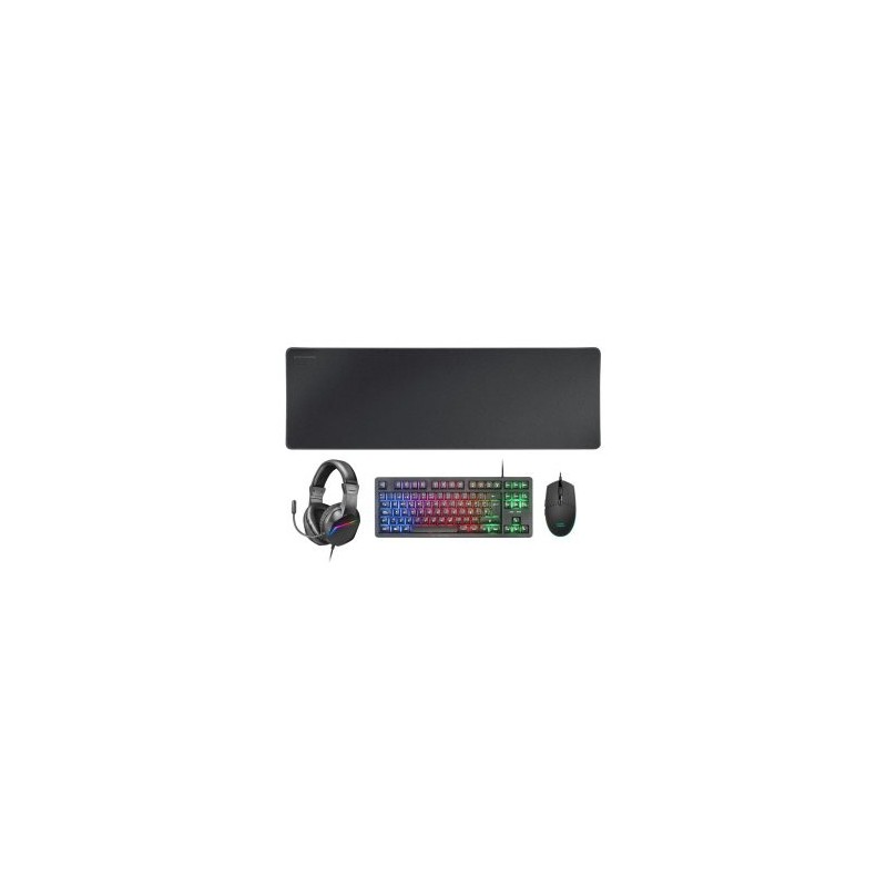 Pack Gaming Mars Gaming MCP-RGB3/ Teclado RGB + Ratón Óptico + Alfombrilla XXL + Auriculares