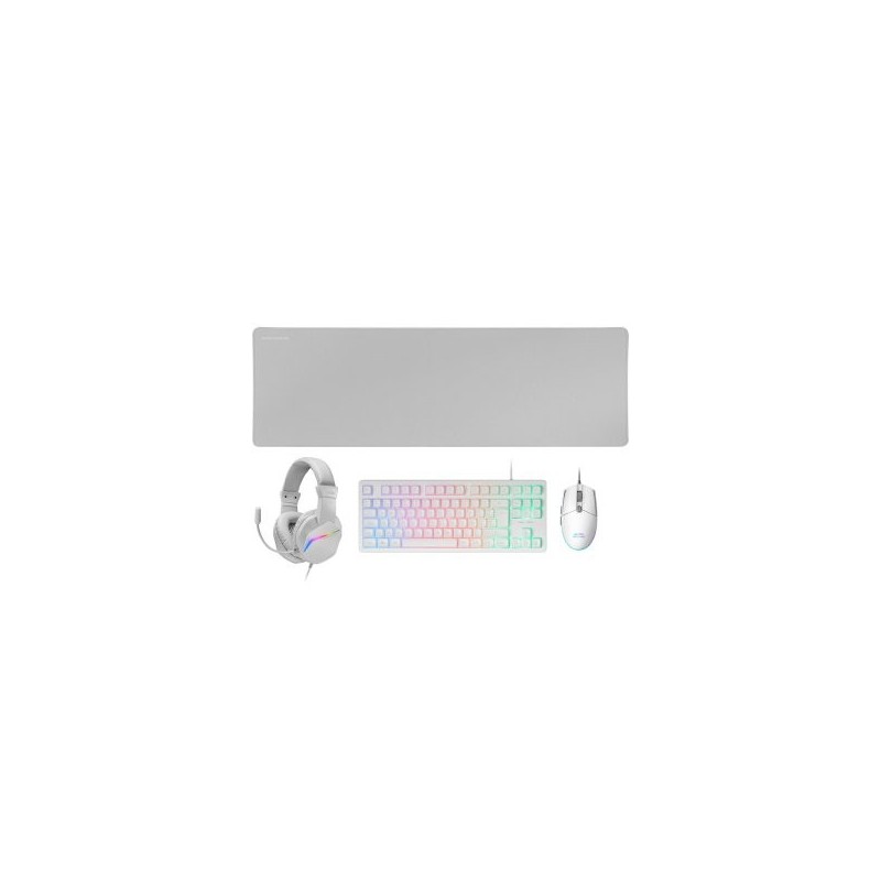Pack Gaming Mars Gaming MCP-RGB3W/ Teclado RGB + Ratón Óptico + Alfombrilla XXL + Auriculares