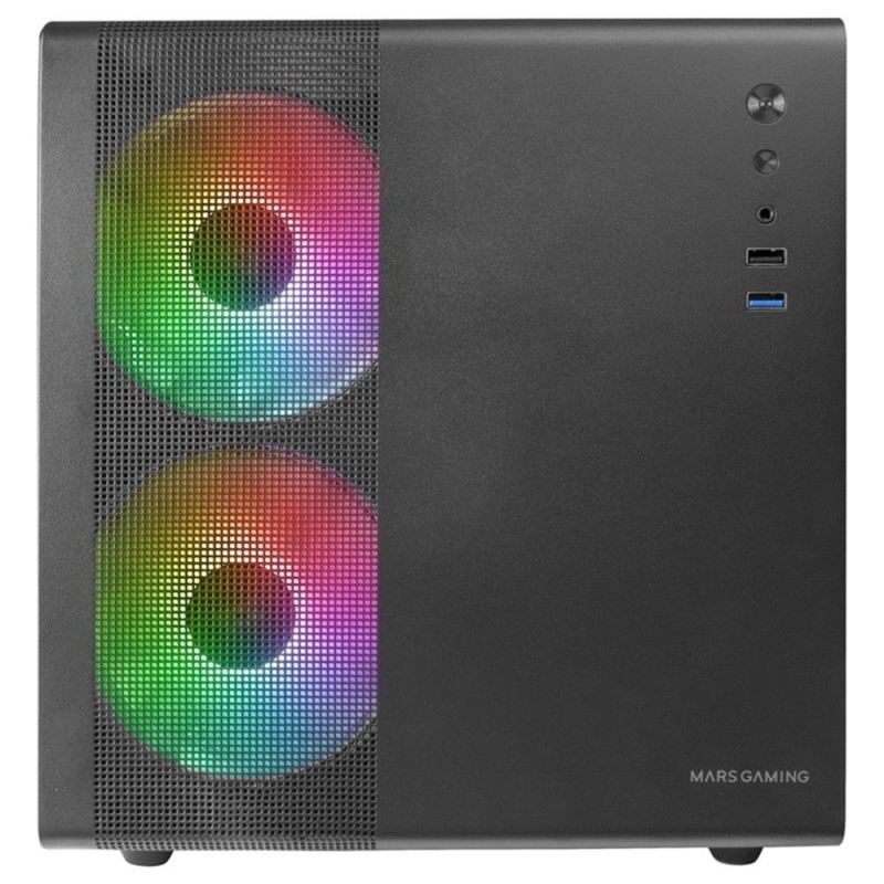Caja ordenador mars gaming mc400 m - atx frgb cristal templado negro