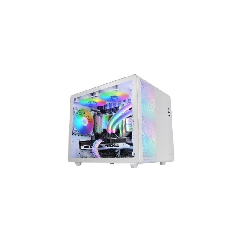 Caja ordenador mars gaming mc400w matx rgb cristal templado blanco
