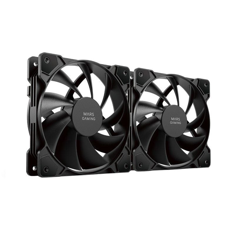 Ventilador caja mars gaming mf - pwmx2 2x 120mm negro