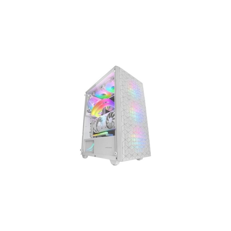 Caja ordenador mars gaming mcmagw atx rgb cristal templado blanco