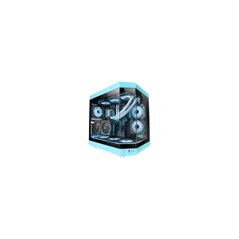 Caja ordenador mars gaming mc - 3t atx cristal templado azul