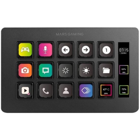 Stream Deck Slim Mars Gaming MSD-ONE/ 15 Teclas LCD/ Negro