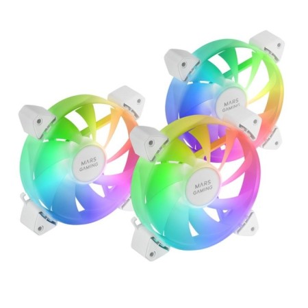 Ventilador caja mars gaming mf - 3a argb 3x 120mm blanco