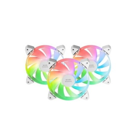 Ventilador caja mars gaming mf - 3a argb 3x 120mm blanco