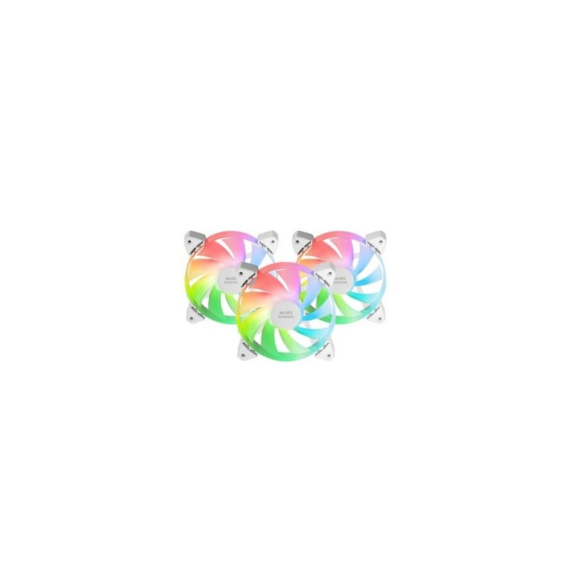 Ventilador caja mars gaming mf - 3a argb 3x 120mm blanco