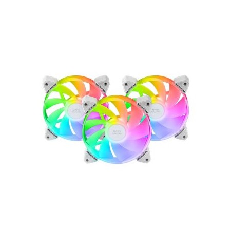 Ventilador mars gaming mf - 3ar argb 3x 120mm blanco