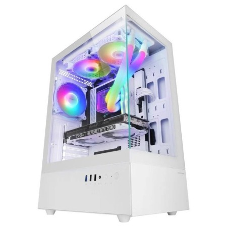 Caja ordenador mars gaming mcxo atx arb cristal templado blanca