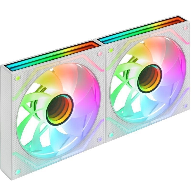 Pack 2 Ventiladores Mars Gaming MF-3DPROX2R/ 12cm/ ARGB/ Blancos