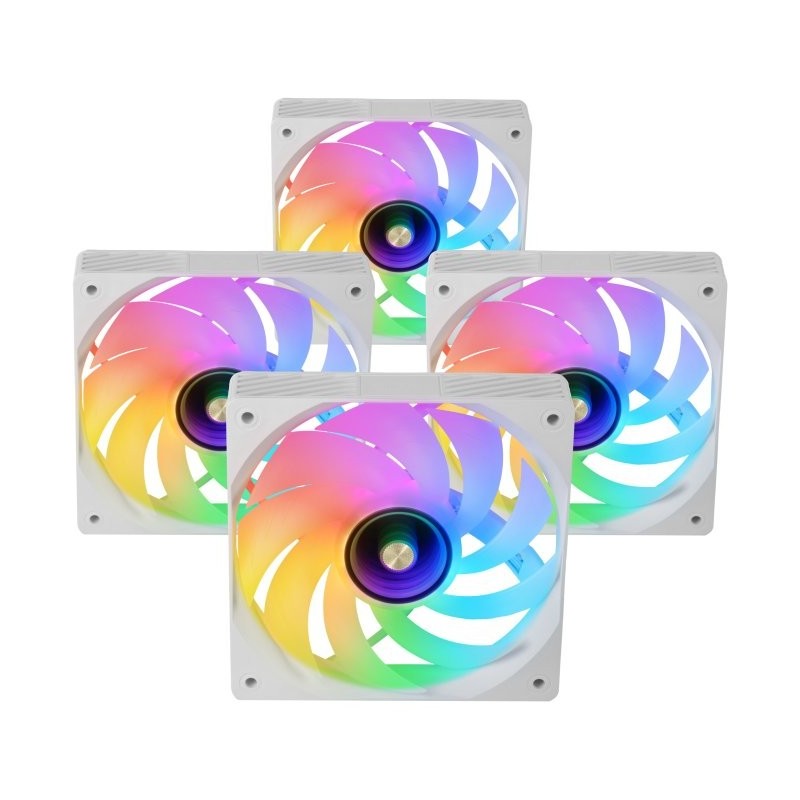 Pack 4 Ventiladores Mars Gaming MF-SI4KIT/ 12cm + HUB + Mando a Distancia/ ARGB/ Blancos