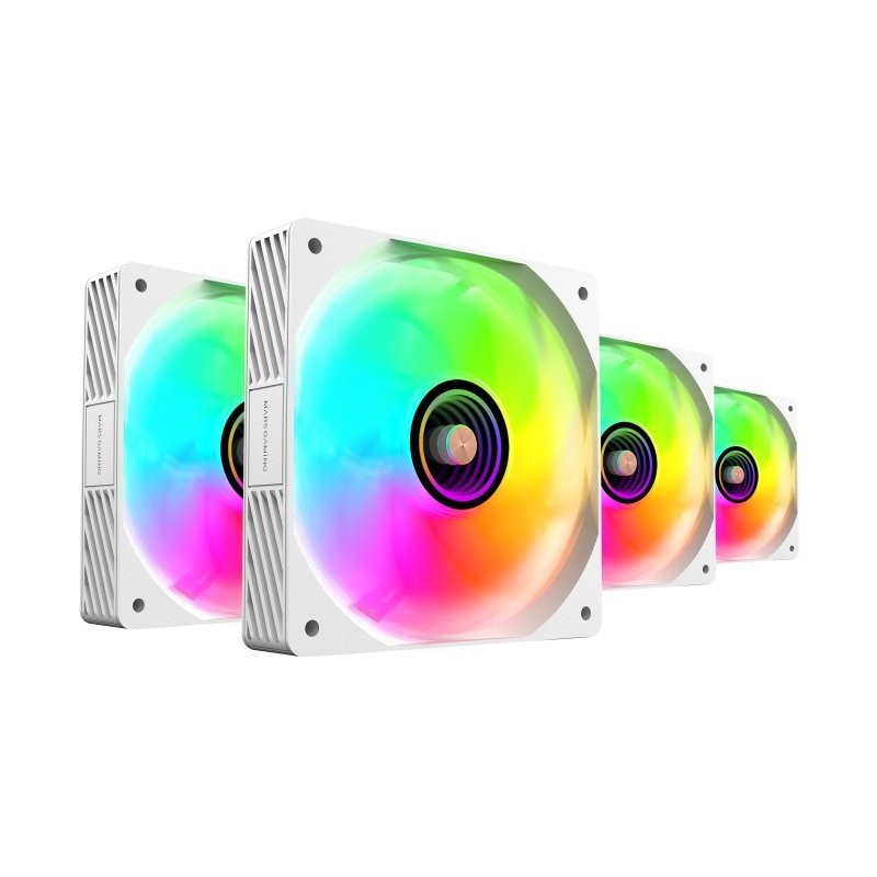 Pack 4 Ventiladores Mars Gaming MF-SI4KIT/ 12cm + HUB + Mando a Distancia/ ARGB/ Blancos