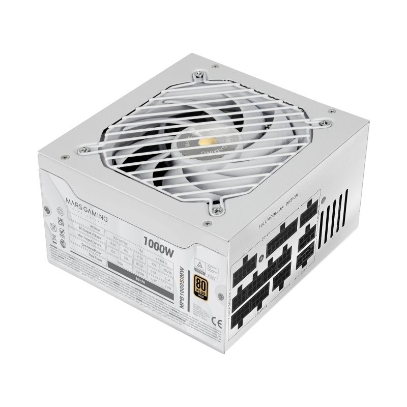 Fuente de Alimentación Mars Gaming MPB1000SIM/ 1000W/ Ventilador 14cm/ ATX 3.1/ PCIe 5.1/ 80 Plus Gold