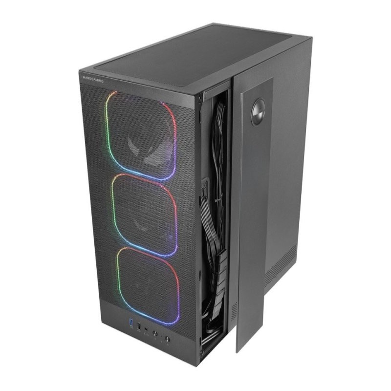 Caja ordenador mars gaming mcnebula atx argb cristal templado negro