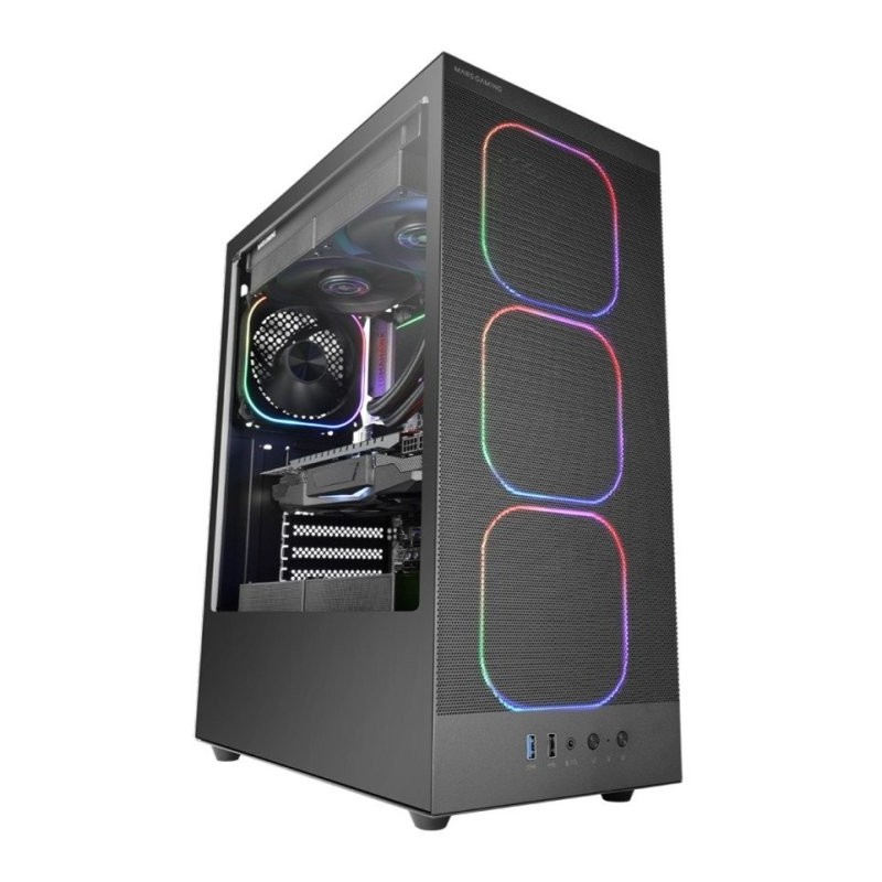 Caja ordenador mars gaming mcnebula atx argb cristal templado negro