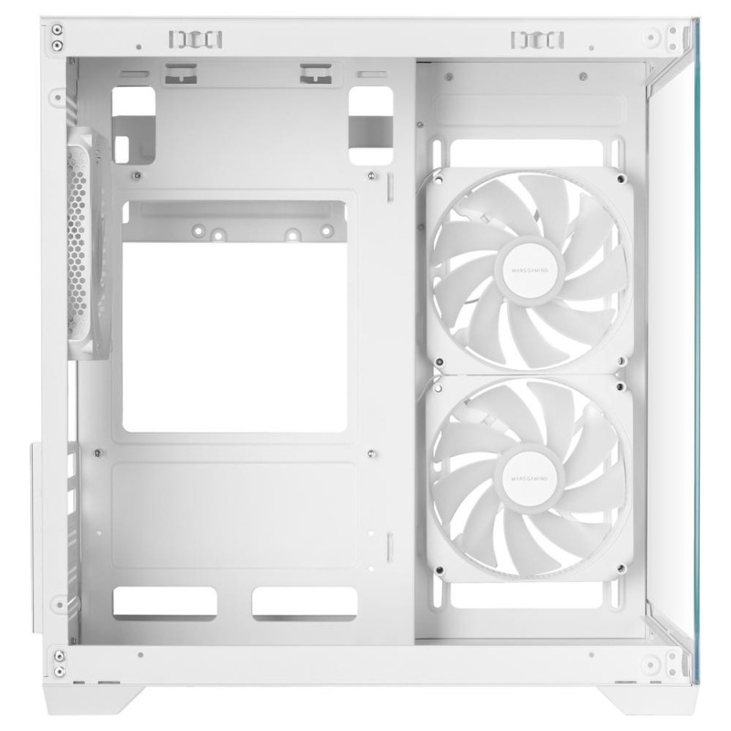 Caja ordenador mars gaming mc - view3w matx argb cristal templado blanca