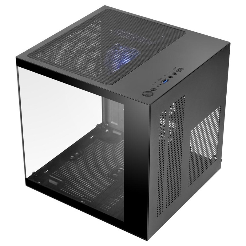 Caja ordenador mars gaming mc - cube matx argb cristal templado negra