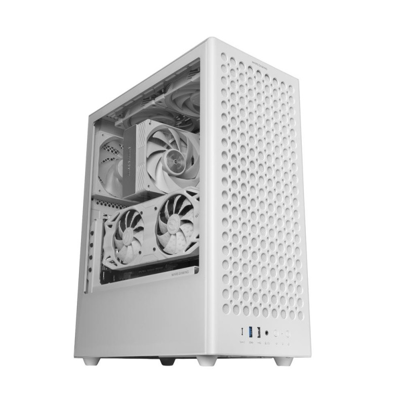 Caja ordenador mars gaming mc - t800 atx cristal templado blanca