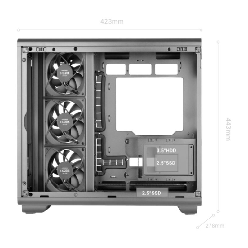 Caja ordenador mars gaming mc - revmax atx argb lcd 11.8 pulgadas cristal templado negra
