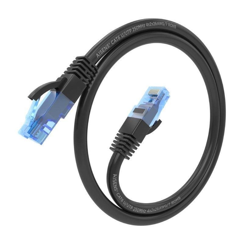 Aisens Cable RJ45 CAT.6 UTP AWG26 CCA Negro 30cm