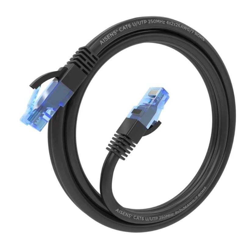 Aisens Cable RJ45 CAT.6 UTP AWG26 CCA Negro 1M